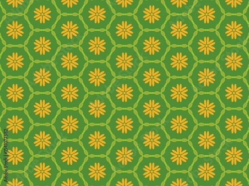 hand-drawn seamless geometric pattern, green, dots and lines, repeat design, abstract printable background