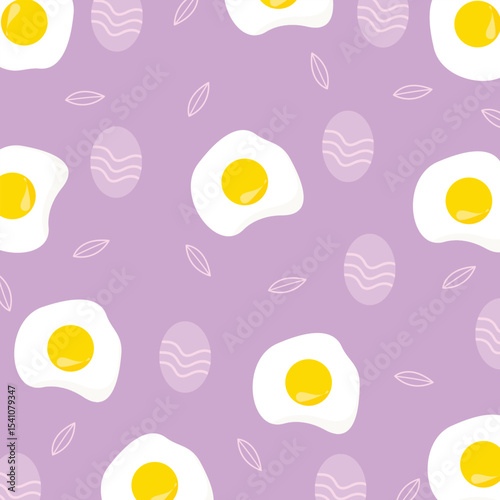 Cute Easter Egg Drawing, Pastel Purple Egg.