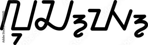 Illustration vector graphic of the name Lucy, Sundanese script. Great for printing on your personal items