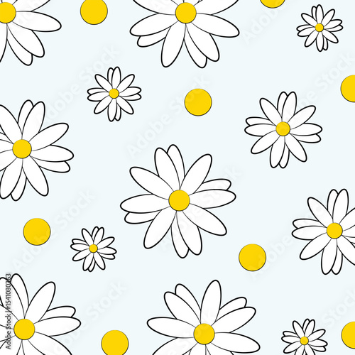 Cute daisy flower background wallpaper in blue tone