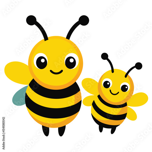 Adorable Cartoon Bees A Sweet Illustration of Nature's Tiny Workers