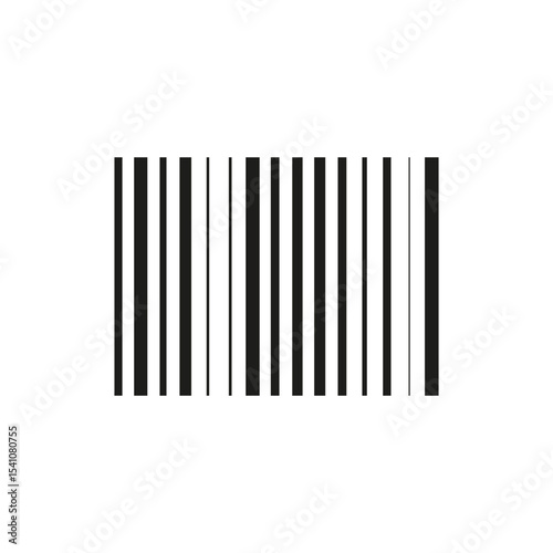 Barcode icon vector. Black vertical stripes. Product scan symbol. Code element shape.