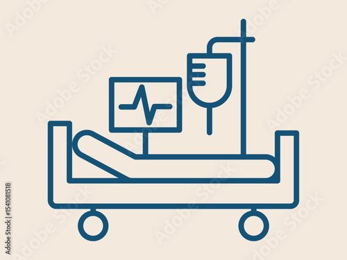 Critical care icon. Hospital outline vector icon. Simple outline icon.