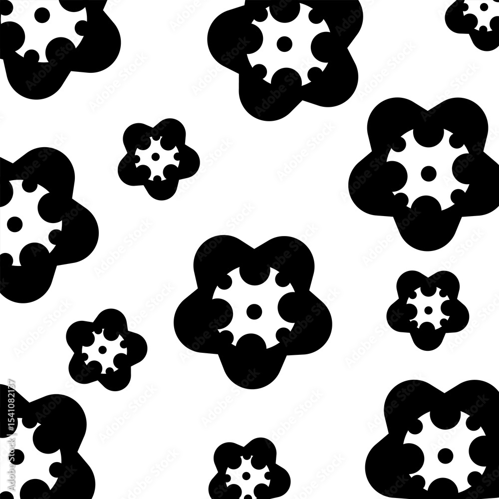 Obraz premium Black and white floral vector background image.