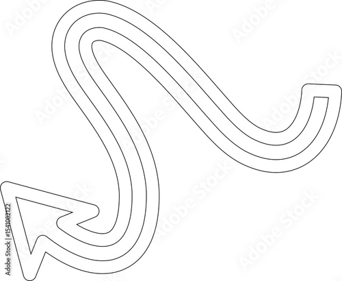 Arrow thin lines collection. Outline paths design