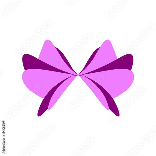 Pink butterfly icon. Abstract wing shape. Petal symmetry figure. Vector vivid design.