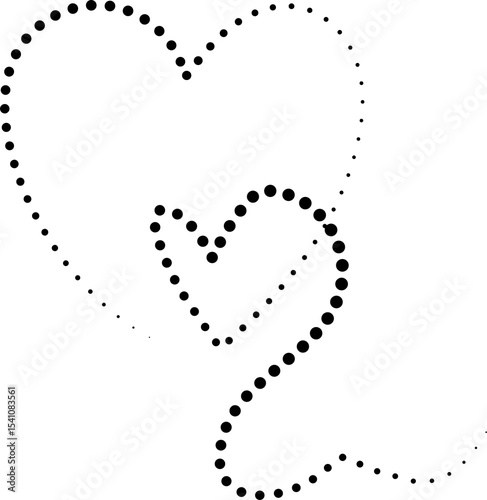 Heart dotted line. Love symbols