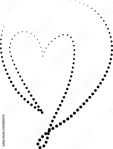 Heart dotted line. Love symbols