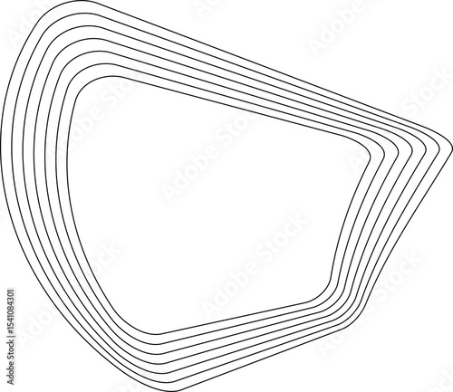Rounded square blended lines design. Geometric shapes