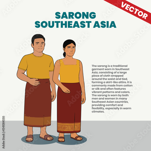 Sarong from Southeast Asia Cultural Clothing Illustration