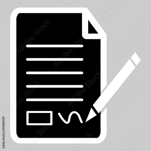 Minimalist file with pencil icon for legal signing.