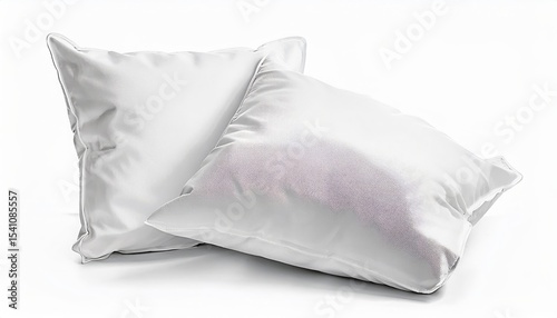 Two Soft White Pillows for Comfortable Sleep Restful Relaxation Bedroom Decor Home Textiles