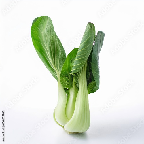 Fresh Bok Choy Vegetables Isolated on White Background Healthy Eating Ingredient