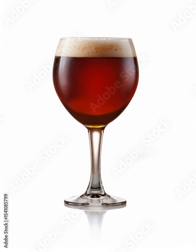A Glass of Dark Amber Beer with Creamy Head a Refreshing Beverage for Beer Lovers
