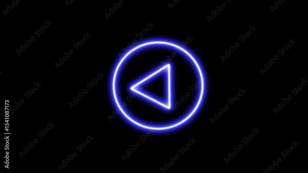 Glowing neon back arrow icon design on black background in a futuristic style for media and interface applications. Glowing neon back arrow icon design on black background in a futuristic style for media and interface applications.