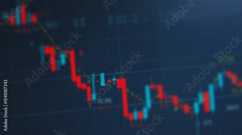 Market Trend Analysis: Capturing the pulse of the market with this vibrant illustration of a descending trend. The downward-sloping chart paints a clear picture of the current economic status.