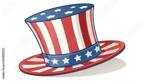 Patriotic Striped Hat – Vector USA Holiday Icon