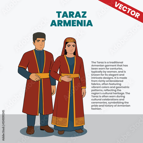 Taraz from Armenia Armenian Cultural Dress Illustration