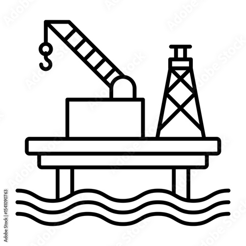 oil platform outline icon