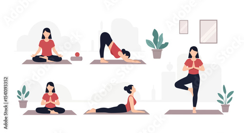 Yoga Flow: Illustrated Sequence of Poses