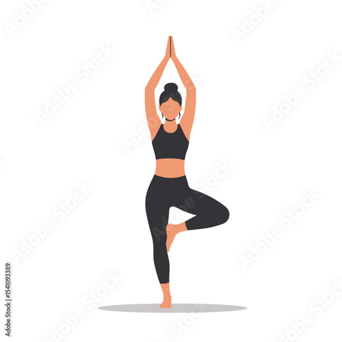 Tree Pose Harmony: Serene Yoga Practice Illustration