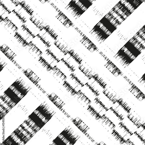 Diagonal glitch pattern. Rough digital stripe. Grunge abstract background. Vector noise design.