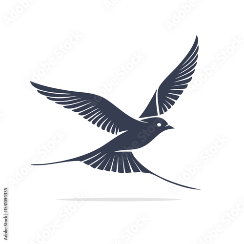 Wallpaper Mural Flying Birds Silhouette Vector Illustration – Black and White Bird Silhouettes in Flight for Nature and Wildlife Design Torontodigital.ca