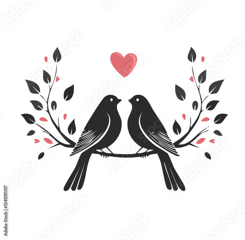 Flying Birds Silhouette Vector Illustration – Black and White Bird Silhouettes in Flight for Nature and Wildlife Design