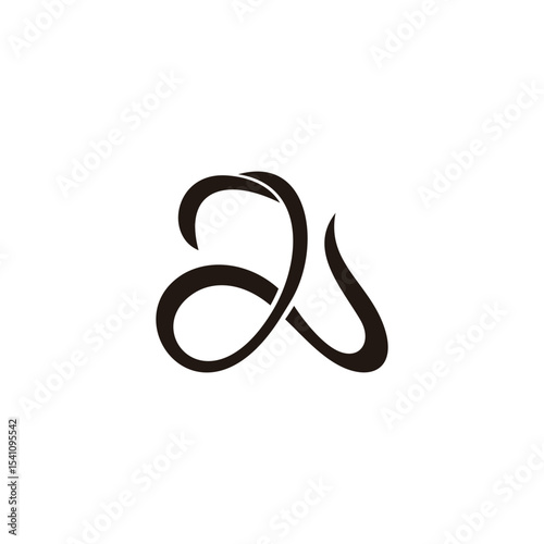 letter a alpha ribbon motion curves shawl logo vector