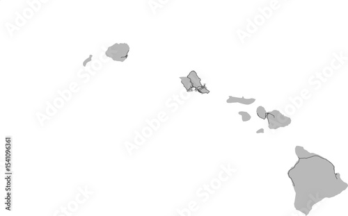 Hawaii vector map of the National Highway System with state boundary (NHS, Web Mercator projection, PPT-compatible & fully editable)