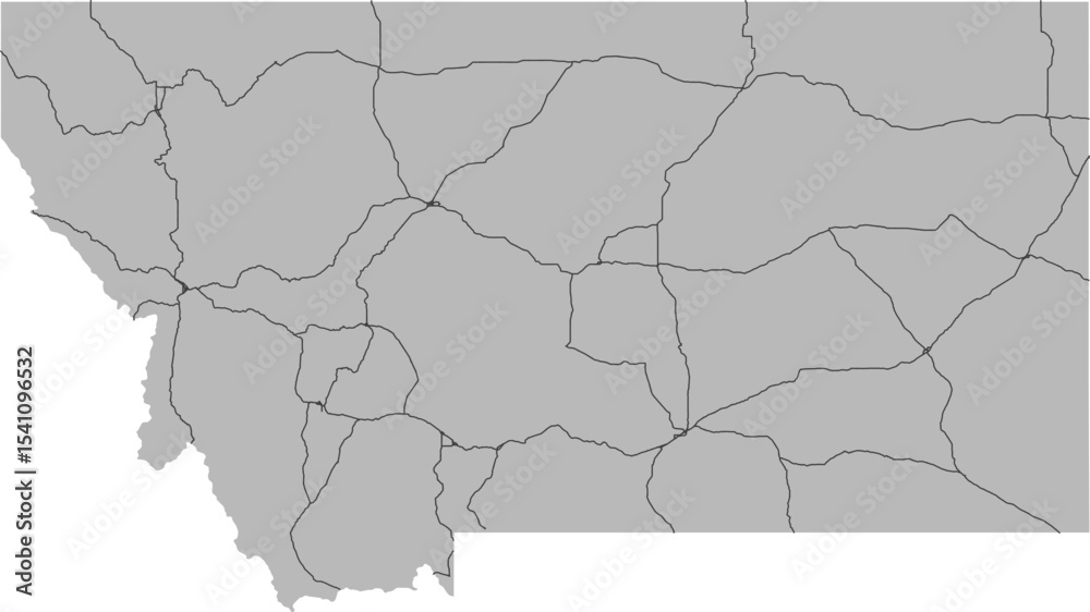 Montana vector map of the National Highway System with state boundary (NHS, Web Mercator projection, PPT-compatible & fully editable) Montana vector map of the National Highway System with state boundary (NHS, Web Mercator projection, PPT-compatible & fully editable)