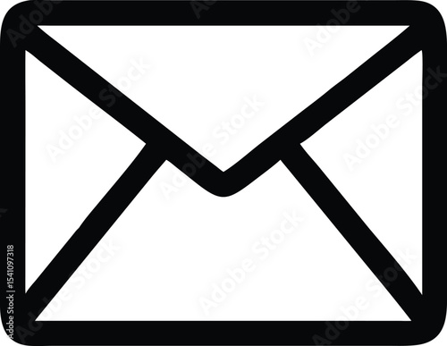 Simple Black Envelope Icon  Communication, Message, Postal Service, Email, Correspondence