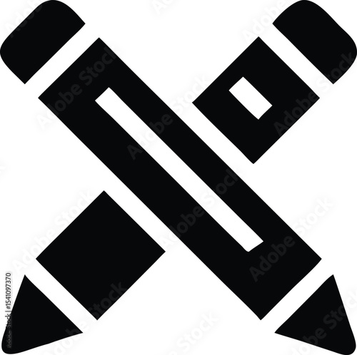 Creative Writing and Drawing Pencils Crossed Icon