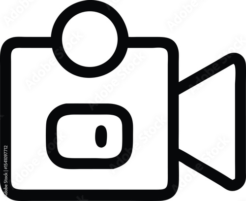 Simple Video Camera Icon Clean Line Art for Film, Movie, and Video Projects