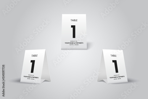 modern Tent Table Number 1 Card Mockup Minimalist for Elegant Event Decoration