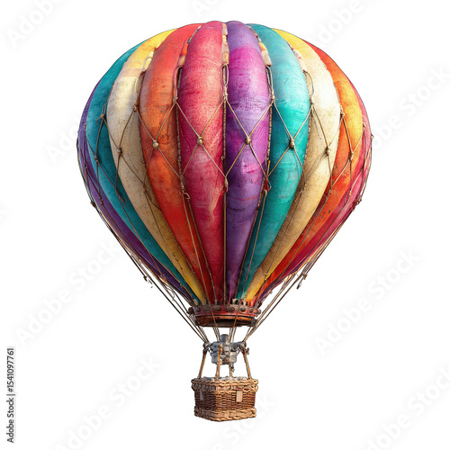 Colorful hot air balloon, vintage style
