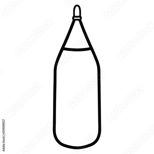 Punching bag isolated on white background for boxing and fitness training