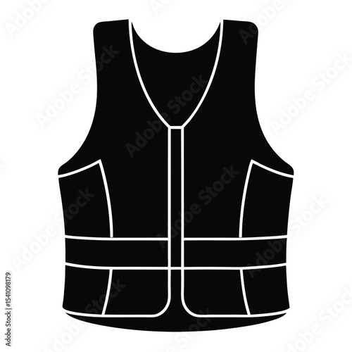 Safety vest isolated on white background for protection and visibility