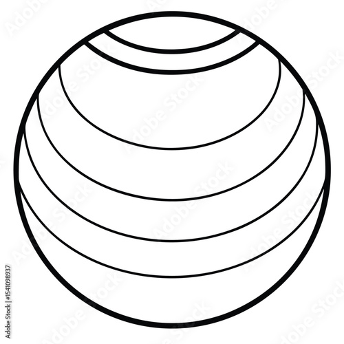 Exercise ball isolated on white background for fitness and core strength