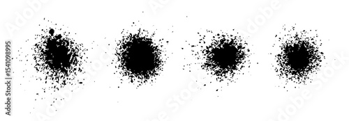 Salt, sugar or sand splatter. Set of vector specs, dust particles, tiny granules of salt or sugar. Grainy texture round shape splashes. Abstract food spice elements isolated on transparent background