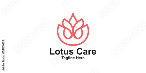 logo design flower lotus and care,design,creative elegant.