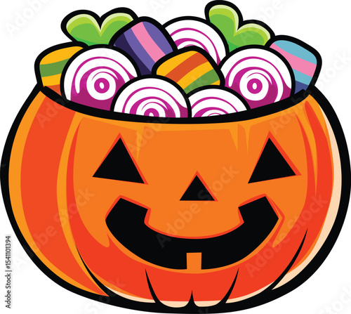 jack o lantern with full of treats