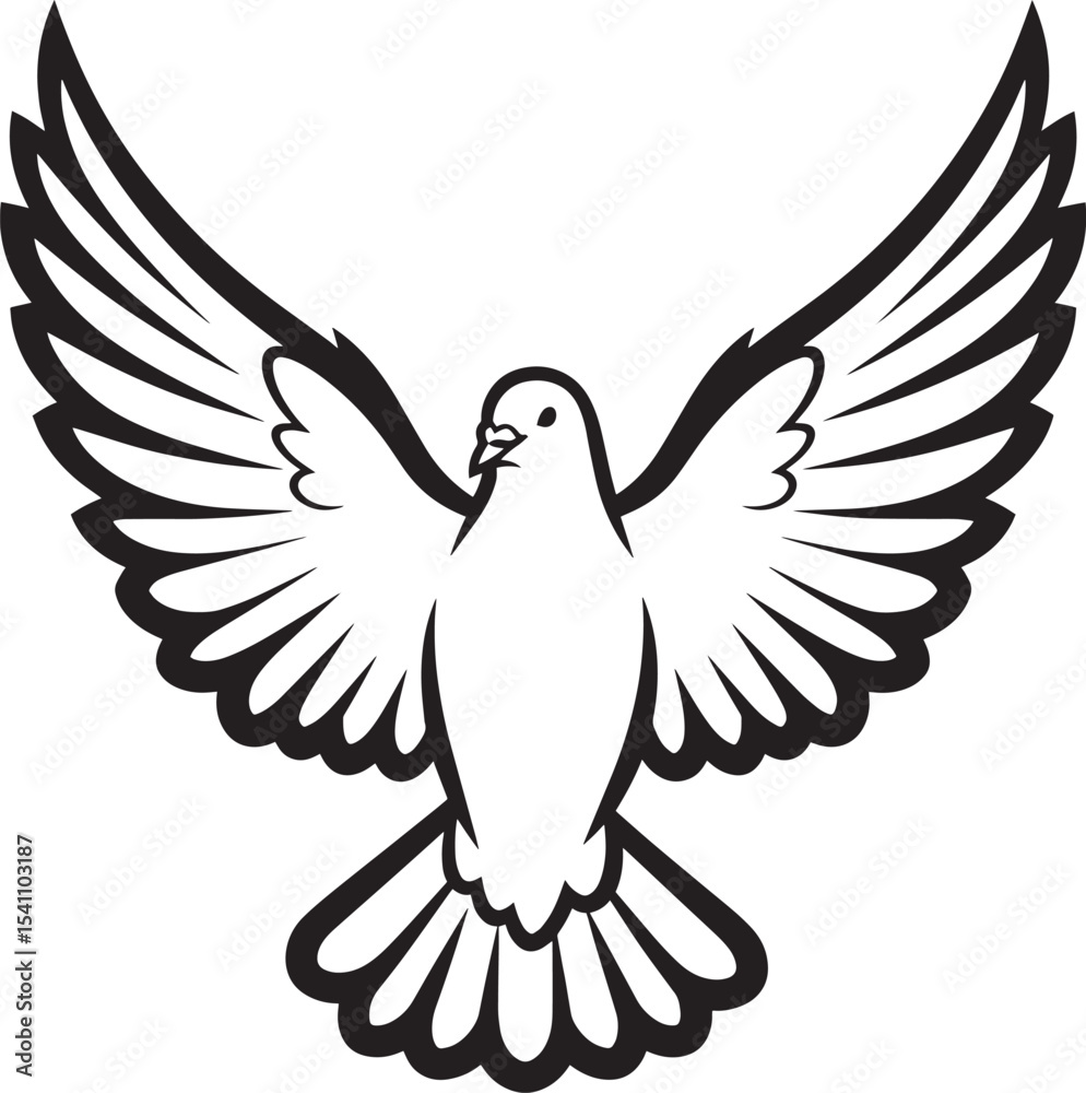 Obraz premium Majestic Flying Dove Silhouette