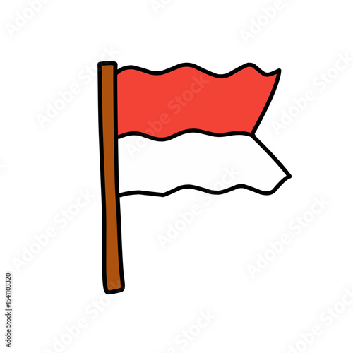 Indonesian red and white flag icon