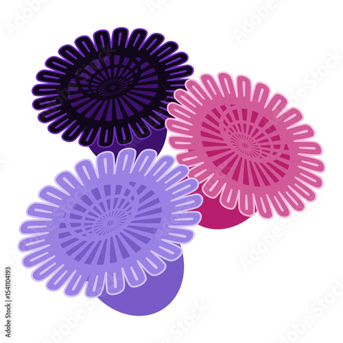 Abstract flowers flower head vector illustration 