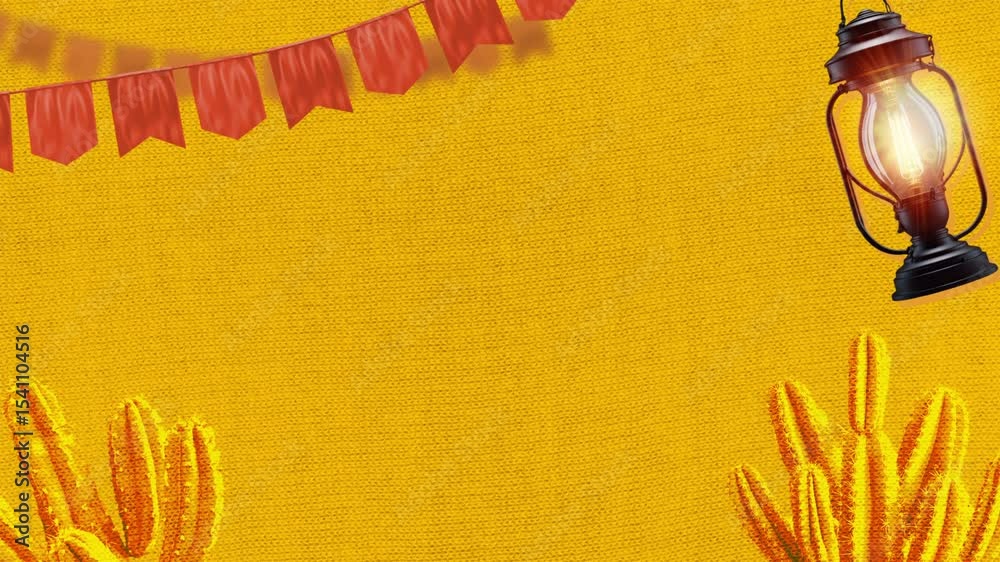 Fundo Animado de Festa Junina com Lampião Balançando