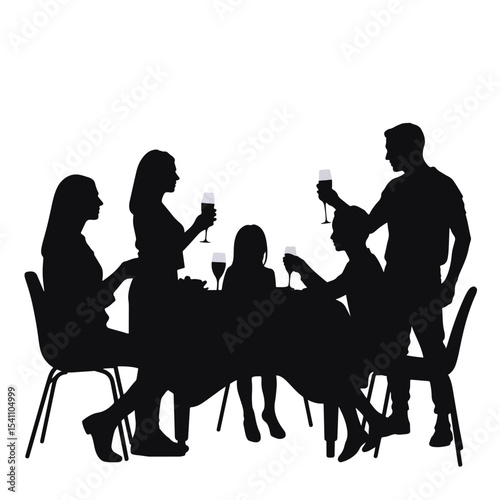 Family celebration enjoying Easter brunch at a table, joyful togetherness