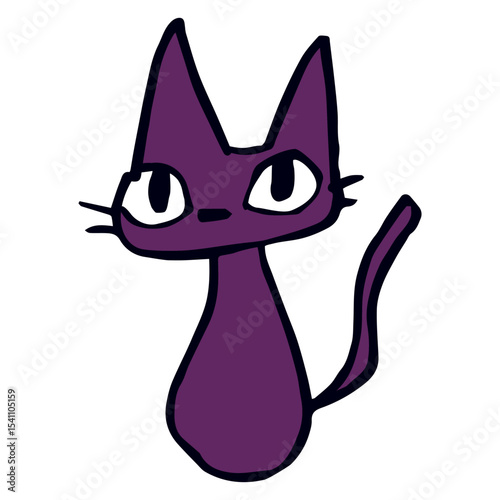 手描きのポップで個性的な黒猫
