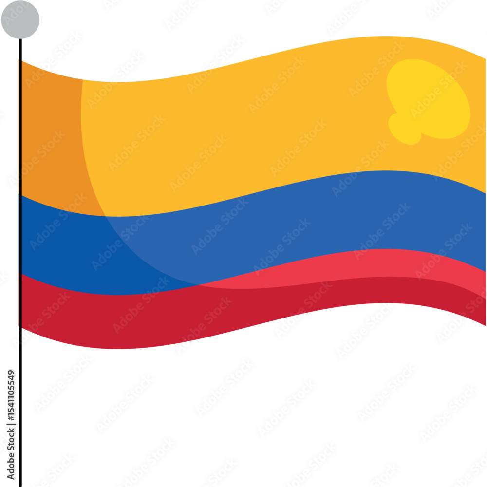 Naklejka premium Colombian national flag in flat vector style