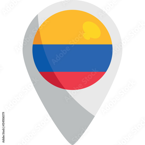 Colorful Colombia Flag Pin Vector Illustration Free Download Colorful Colombia Flag Pin Vector Illustration - GFXLoad